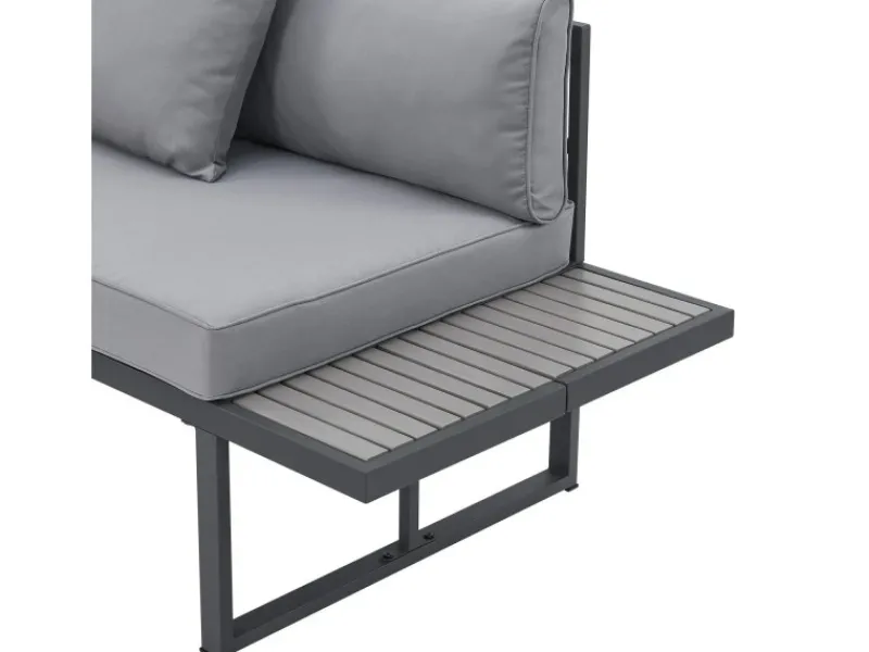 Juskys Lounge-Gartenmöbel|Gartenmöbel Lounge St. Tropez Dunkelgrau Hellgrau