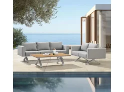 Gartenmöbel Set Alexandria Grau*Juskys Sale