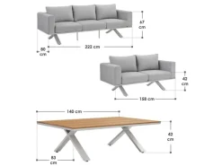 Gartenmöbel Set Alexandria Grau*Juskys Sale