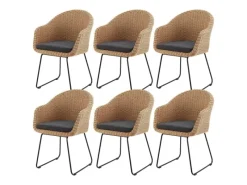 Juskys Gartenstühle|Gartenstuhl Cody 6er Set mit Beinen aus Eisen