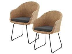 Gartenstuhl Cody 2er Set mit Beinen aus Eisen*Juskys Best