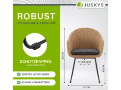Gartenstuhl Cody 2er Set mit Beinen aus Eisen*Juskys Best