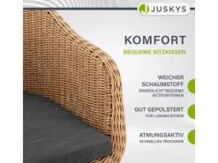 Gartenstuhl Cody 2er Set mit Beinen aus Eisen*Juskys Best
