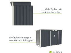 Juskys Kaminholzregale|Holzunterstand für Metall Geräteschuppen M Links