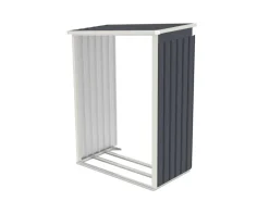 Juskys Kaminholzregale|Holzunterstand für Metall Geräteschuppen M Links