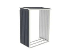 Juskys Kaminholzregale|Holzunterstand für Metall Geräteschuppen M Rechts