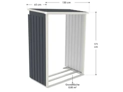 Juskys Kaminholzregale|Holzunterstand für Metall Geräteschuppen M Rechts