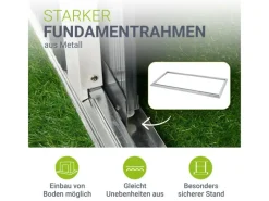 Metall Gerätehaus S mit Pultdach Anthrazit*Juskys