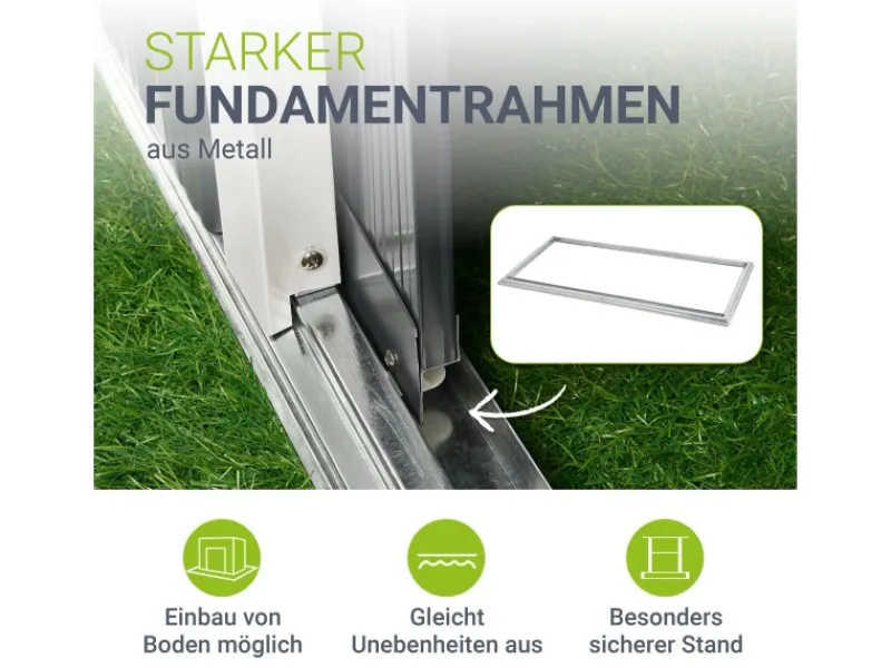 Metall Gerätehaus S mit Pultdach Anthrazit*Juskys