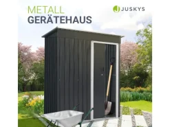 Metall Gerätehaus S mit Pultdach Anthrazit*Juskys