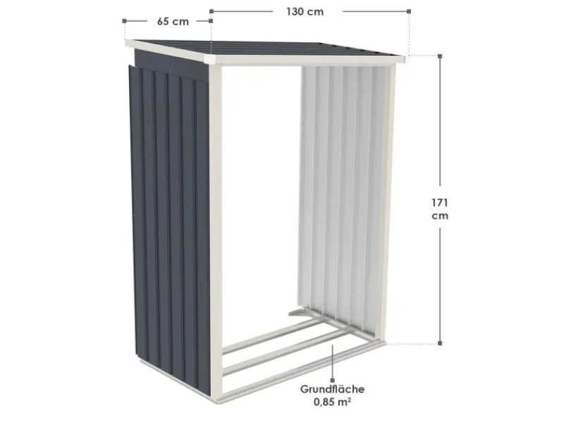 Metall Geräteschuppen M mit Unterstand Rechts*Juskys Online