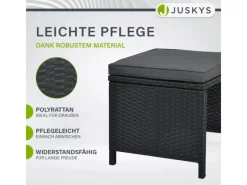 Polyrattan Essgruppe Baracoa XXL 13 Teilig Schwarz*Juskys Outlet