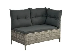 Juskys Balkonmöbel|Lounge-Gartenmöbel|Polyrattan Gartenmöbel Lounge Manacor Grau Meliert mit Bezügen in