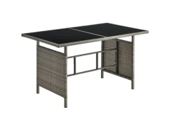 Juskys Balkonmöbel|Lounge-Gartenmöbel|Polyrattan Gartenmöbel Lounge Manacor Grau Meliert mit Bezügen in