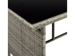 Juskys Balkonmöbel|Lounge-Gartenmöbel|Polyrattan Gartenmöbel Lounge Manacor Grau Meliert mit Bezügen in