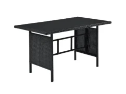 Polyrattan Gartenmöbel Lounge Manacor Schwarz mit Bezügen in Creme*Juskys Outlet