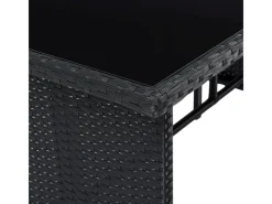 Polyrattan Gartenmöbel Lounge Manacor Schwarz mit Bezügen in Creme*Juskys Outlet