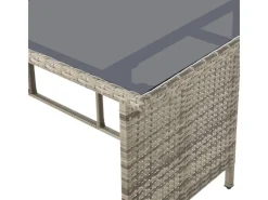 Juskys Lounge-Gartenmöbel|Gartenmöbel-Sets|Polyrattan Gartenmöbel Sitzgruppe Turin Grau Meliert