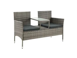 Polyrattan Gartenmöbel Sitzgruppe Monaco Grau Meliert und e Bezüge*Juskys Discount