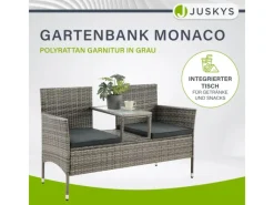 Polyrattan Gartenmöbel Sitzgruppe Monaco Grau Meliert und e Bezüge*Juskys Discount