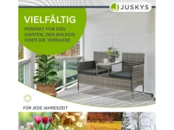 Polyrattan Gartenmöbel Sitzgruppe Monaco Grau Meliert und e Bezüge*Juskys Discount