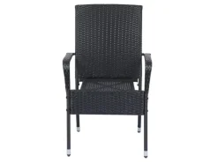 Juskys Gartenmöbel-Sets|Gartenstühle|Polyrattan Gartenstühle Yoro 6er Set Stapelbar mit Armlehnen