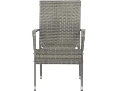 Polyrattan Gartenstühle Yoro 8er Set Stapelbar mit Armlehnen Meliert*Juskys Clearance