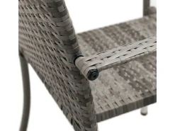 Polyrattan Gartenstühle Yoro 8er Set Stapelbar mit Armlehnen Meliert*Juskys Clearance