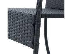 Juskys Gartenstühle|Gartenmöbel-Sets|Polyrattan Gartenstühle Yoro 4er Set Stapelbar mit Armlehnen