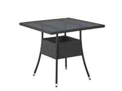 Juskys Gartentische|Polyrattan Gartentisch Yoro Quadratisch 80x80 cm