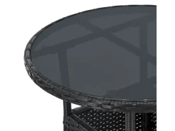 Juskys Gartentische|Polyrattan Gartentisch Yoro Rund 60 cm