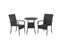 Juskys Gartentische|Polyrattan Gartentisch Yoro Rund 60 cm