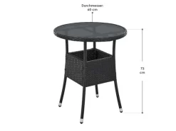 Juskys Gartentische|Polyrattan Gartentisch Yoro Rund 60 cm