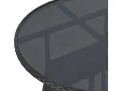 Juskys Gartentische|Polyrattan Gartentisch Yoro Rund 80 cm