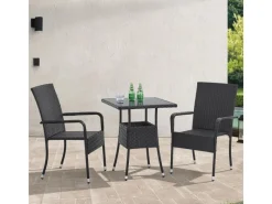 Polyrattan Gartentisch Yoro Quadratisch 60x60 cm*Juskys Discount