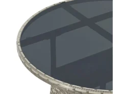 Juskys Gartentische|Polyrattan Gartentisch Yoro Rund 80 cm