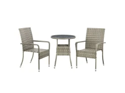 Polyrattan Gartentisch Yoro Rund 60 cm*Juskys Hot