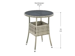 Polyrattan Gartentisch Yoro Rund 60 cm*Juskys Hot