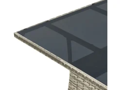 Juskys Gartentische|Polyrattan Gartentisch Yoro Quadratisch 80x80 cm