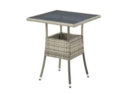 Juskys Gartentische|Polyrattan Gartentisch Yoro Quadratisch 60x60 cm