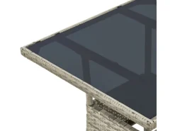 Juskys Gartentische|Polyrattan Gartentisch Yoro Quadratisch 60x60 cm