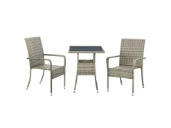 Juskys Gartentische|Polyrattan Gartentisch Yoro Quadratisch 60x60 cm