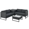 Polyrattan Lounge Santorini Schwarz Grau*Juskys