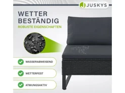 Polyrattan Lounge Santorini Schwarz Grau*Juskys