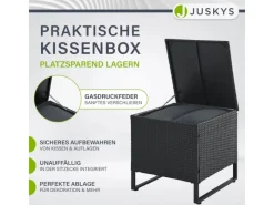 Polyrattan Lounge Santorini Schwarz Grau*Juskys