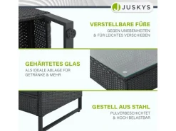 Polyrattan Lounge Santorini Schwarz Grau*Juskys