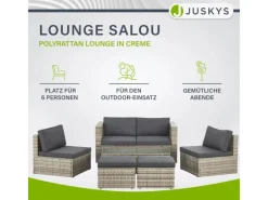 Juskys Lounge-Gartenmöbel|Polyrattan Lounge Salou