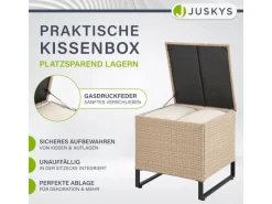 Juskys Auflagenboxen|Polyrattan Lounge Santorini Creme Sand