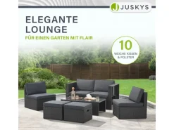 Polyrattan Lounge Salou Schwarz Grau*Juskys