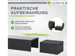 Polyrattan Lounge Salou Schwarz Grau*Juskys